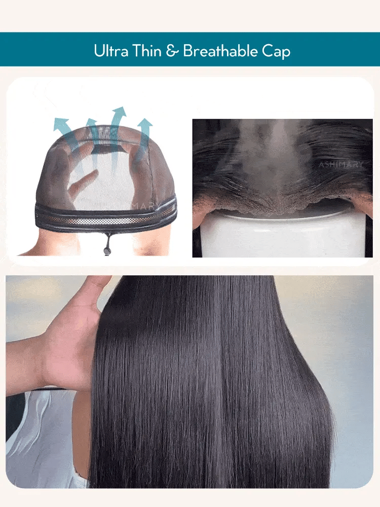 Pull Go Widows Peak Silky Straight 13x6 Full Glueless Wig M-Shape Hairline Lace Front Wig Human Hair