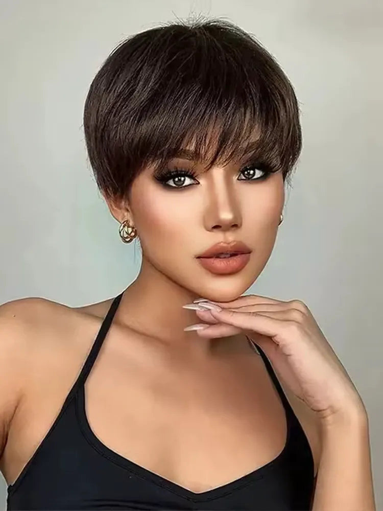 2nd Wig Only $1 | Burmese Curly 6x4.5 Lace Wig Glueless Human Hair and Brown Pixie Short Wig