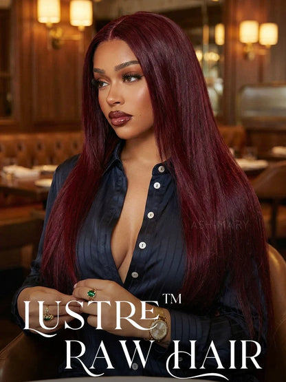 LUSTRE™ Raw | Burgundy Silk Straight 100% Unprocessed Long-Life Span Premium Human Hair Weft