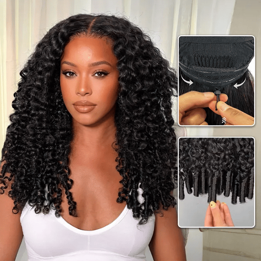 Burmese Curly Glueless Wig Bleached Knots 13x6 Full Pull Go Lace Front Wear Go Wig With Flexible Fit Drawstring