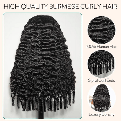 3 In 1 Half Wig Burmese Curly Glueless Install Half Wig With Adjustable Drawstring Flip Over Wig Beginner Friendly