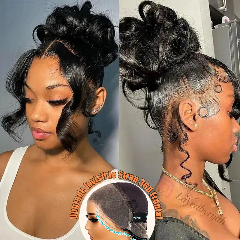 [US 24H Ship] Invisi Strap Snug Fit 360 Transparent Lace Frontal Body Wave Bleached Knots Wig Fresh Length