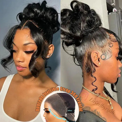 [US 24H Ship] Invisi Strap Snug Fit 360 Transparent Lace Frontal Body Wave Bleached Knots Wig Fresh Length