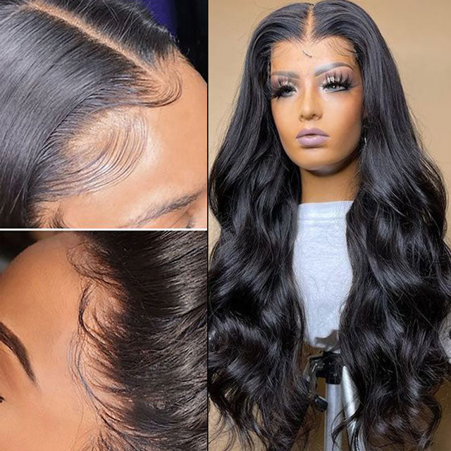 Glueless HD Crystal 5x5 Closure Body Wave Wig 100% Human Hair