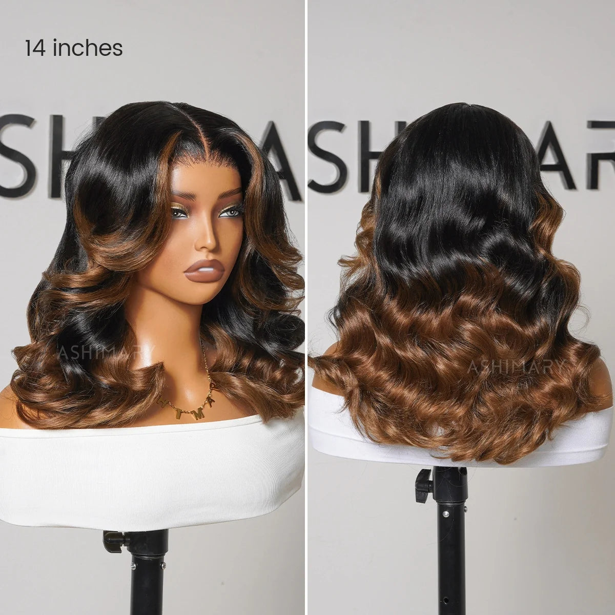 Chestnut Brown Ombre Body Wave Bob 7x5 StayLock™ Contour Structure 720° Snug Fit Glueless Face-Framing Wig