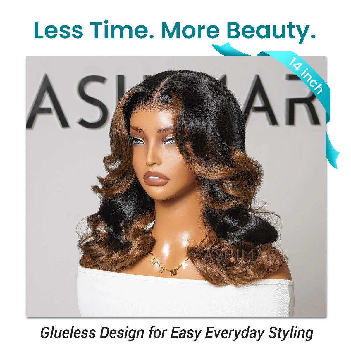 Chestnut Brown Ombre Body Wave Bob 7x5 StayLock™ Contour Structure 720° Snug Fit Glueless Face-Framing Wig