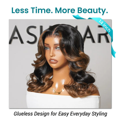 Chestnut Brown Ombre Body Wave Bob 7x5 StayLock™ Contour Structure 720° Snug Fit Glueless Face-Framing Wig
