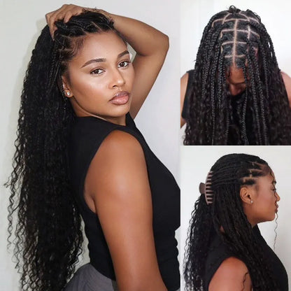 Ashimary Deep Wave Bulk Human Hair For Boho Knotless Braiding  Natural Black