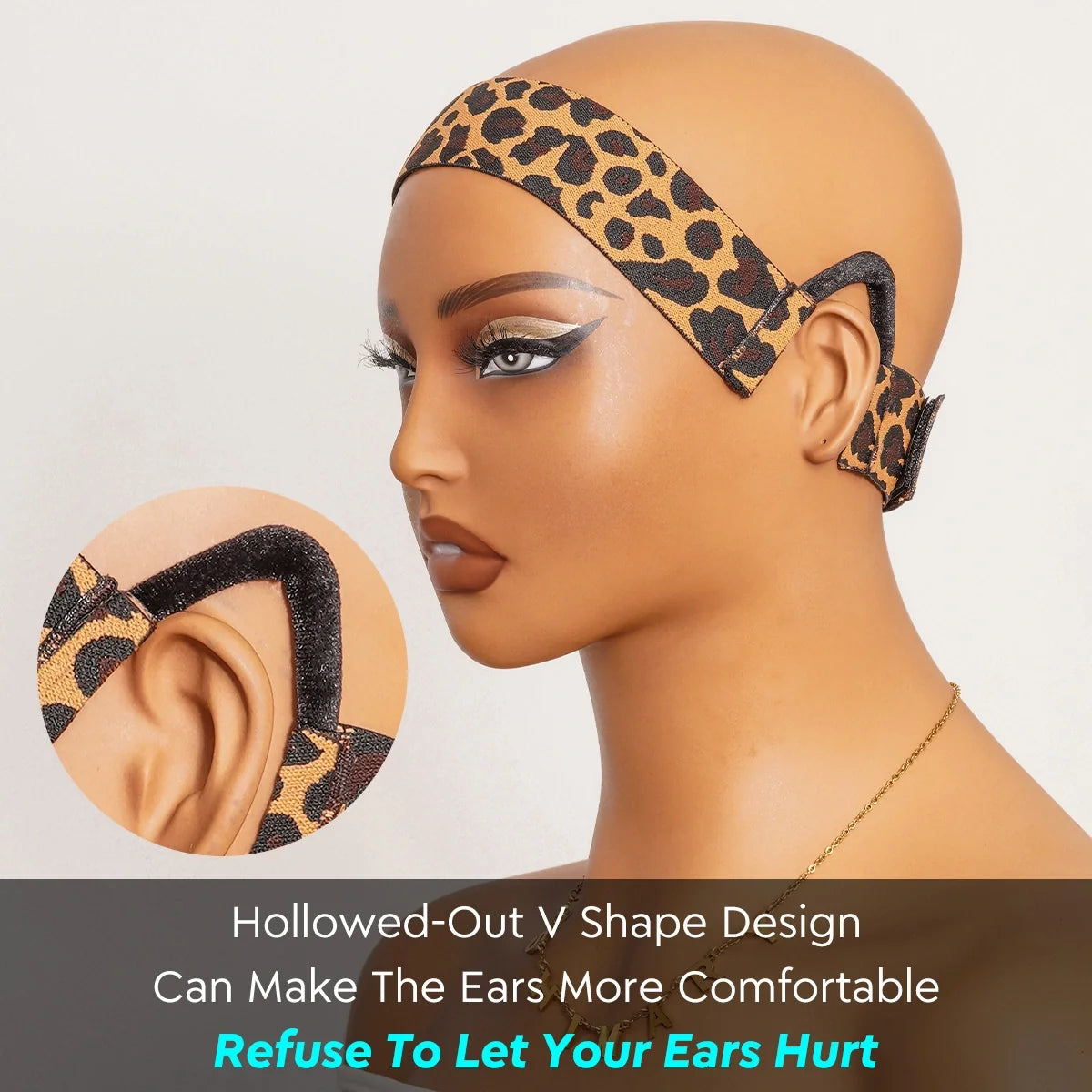 Ashimary Lace Melt Wig Band With V Shaped Ear Hanger Earless Headband