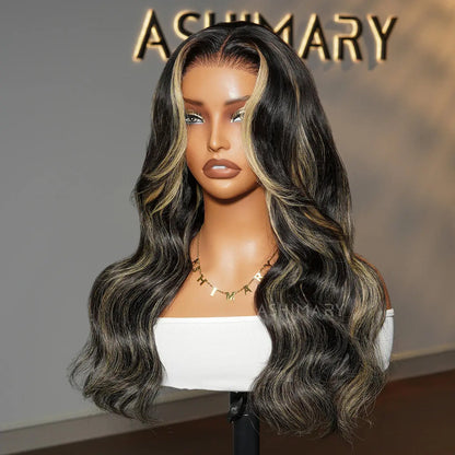 Butterscotch Blonde Highlights Body Wave 6x4.5 Lace Pre Everything Wig Put-On and Go Glueless Human Hair Wigs