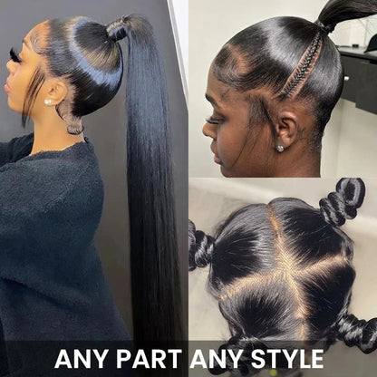 Full Lace Wig Brazilian Human Hair Straight Hair Full Scalp Lace Wigs Natural Color 250% Density