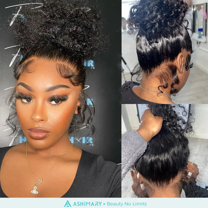 Deep Wave Full Lace Wig Ashimary Human Hair Wigs 250% Density