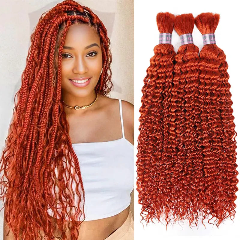 Ashimary Deep Wave Bulk Human Hair For Knotless Braiding Multiple Colors Hair Bundles