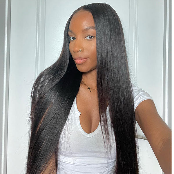 Wear & Go Pre Cut Lace HD Transparent Glueless Straight 4x4 5x5 6X4.5 Lace Closure Wig