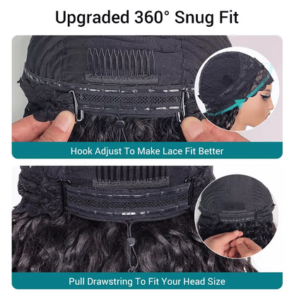 Jerry Curly Headband Bob Wig 100% Human Hair