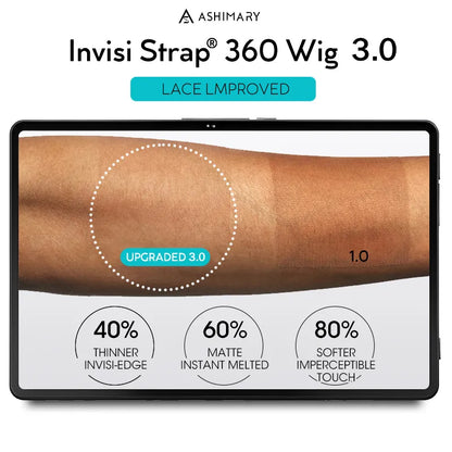 Balayage Highlights Dark Roots Layer Cut Body Wave 360 Skin Lace Frontal with Invisi Strap Human Hair Wig