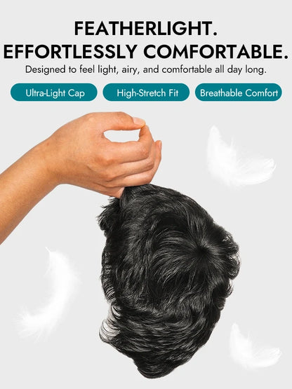 Short Pixie Cut Wigs For Women Feathered Layers Natural Black Human Hair