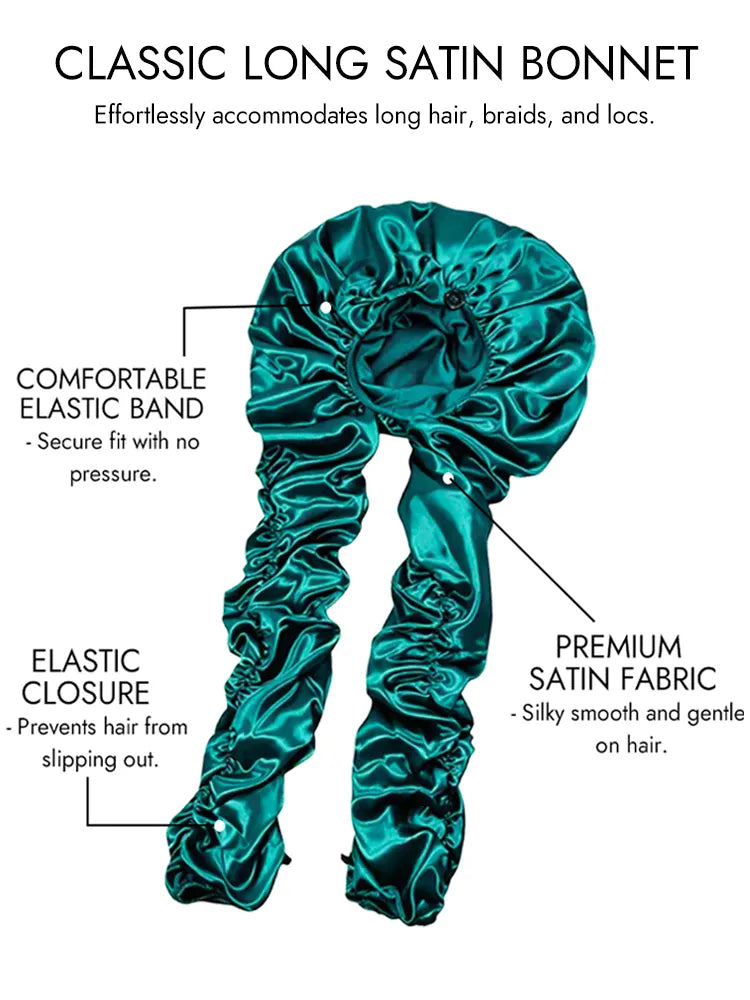 Long Satin Bonnet Suitable For Nighttime Hair Protection