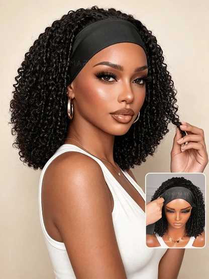 FlexBand™ Kinky Curl Detachable Wig with Replaceable Headband Styles Glueless Human Hair