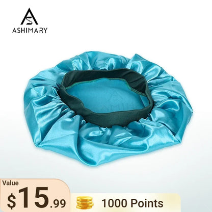 1000 Points | Ashimary Silk Nightcap Wide Elastic Band Tight Satin Bonnet
