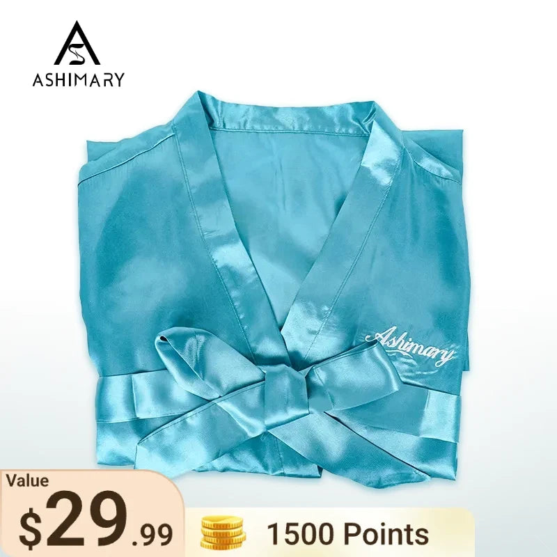 1500 Points | Ashimary Silk Night Robe Comfortable & Smooth Robe