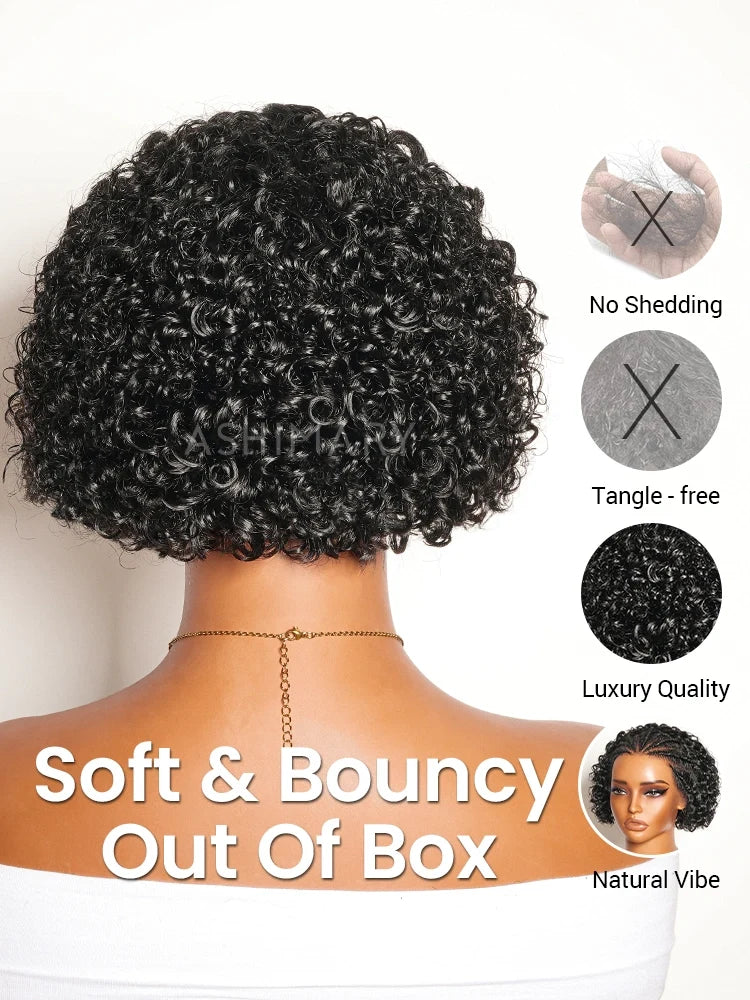 BOGO Pre-Braid Short Curly Bob Wig Glueless Pre-Cut Lace Human Hair Wig