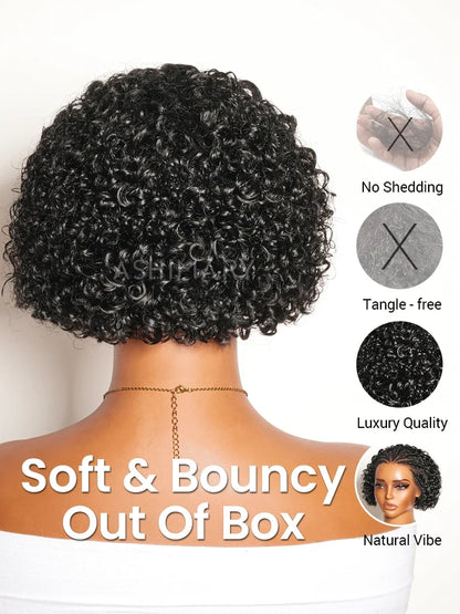 BOGO Pre-Braid Short Curly Bob Wig Glueless Pre-Cut Lace Human Hair Wig