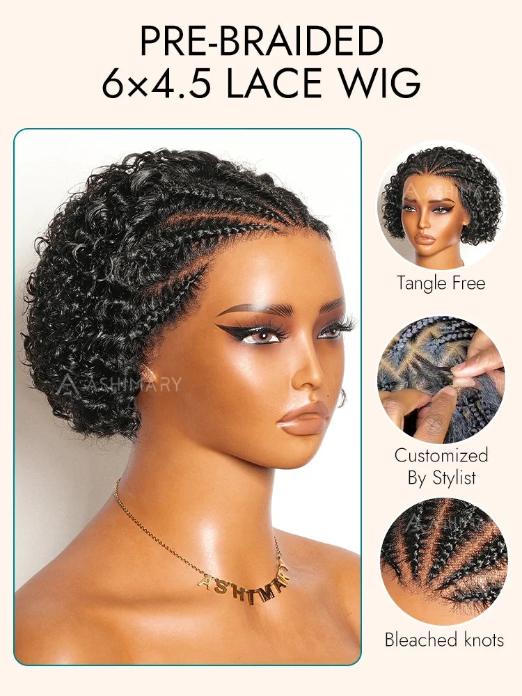 2 Wigs=$149 | Layer Cut Highlight 6x4.5 Lace Bob Wig + Glueless 13x4 Lace Braided Top Bob Wig