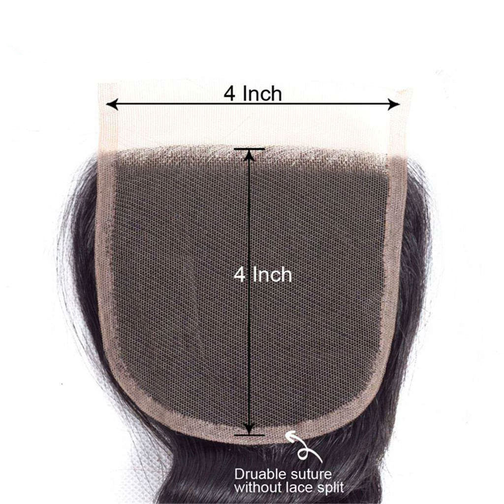Loose Wave 4 Bundles With Closure Natural Color Human Hair Remy Hair