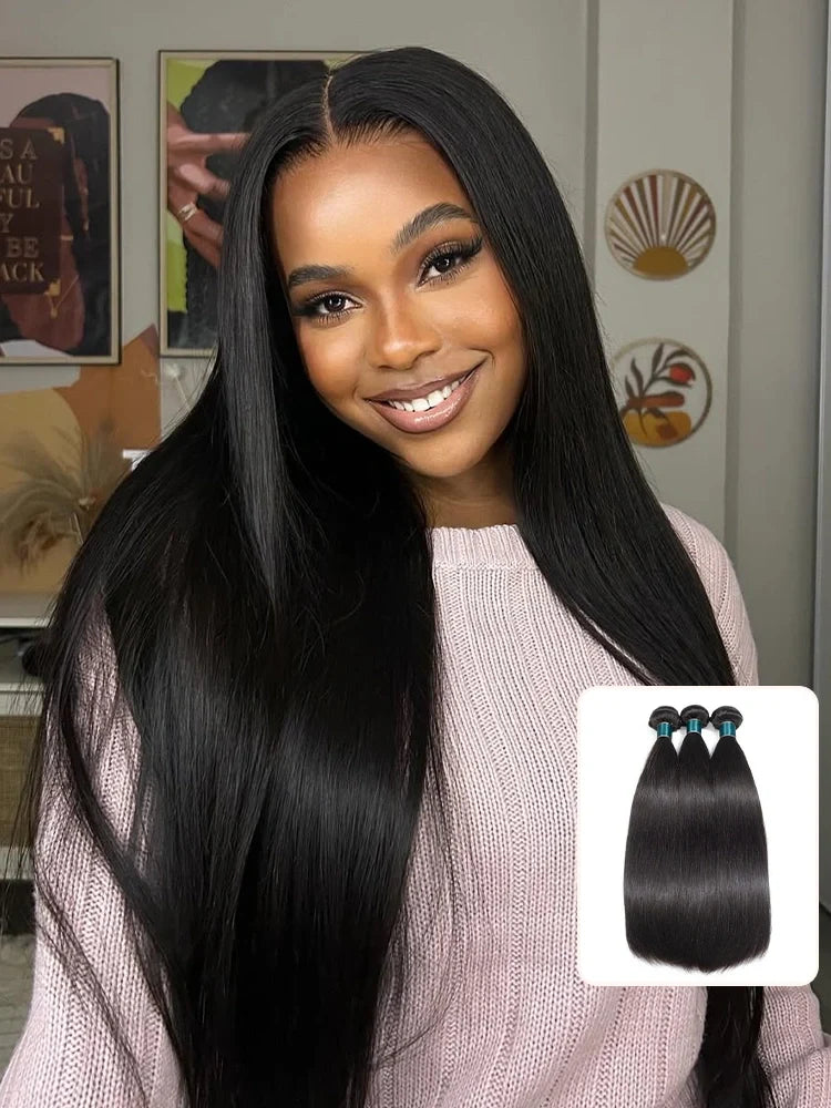 Straight Hair Weave 3pcs Brazilian 100% Virgin Human Hair Bundles