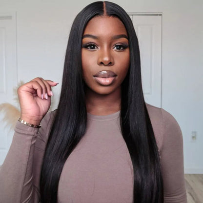 [US 24H Ship] 13x4 Lace Front Straight Wig Long Length Human Hair Wigs