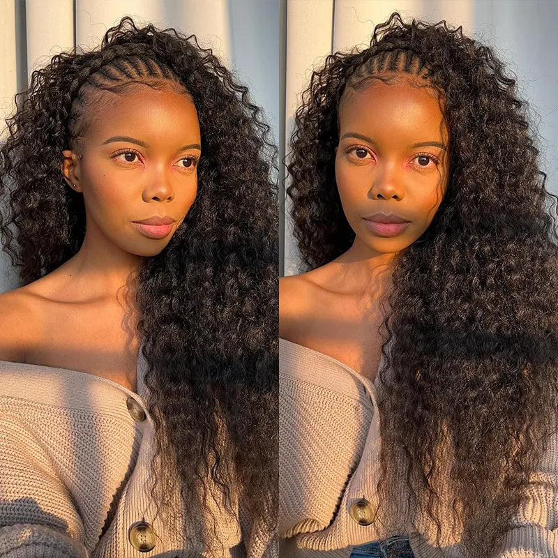 Wear Go Water Wave Half Wig With Drawstring 3 in 1 Glueless Flexible Fit Human Hair Wig